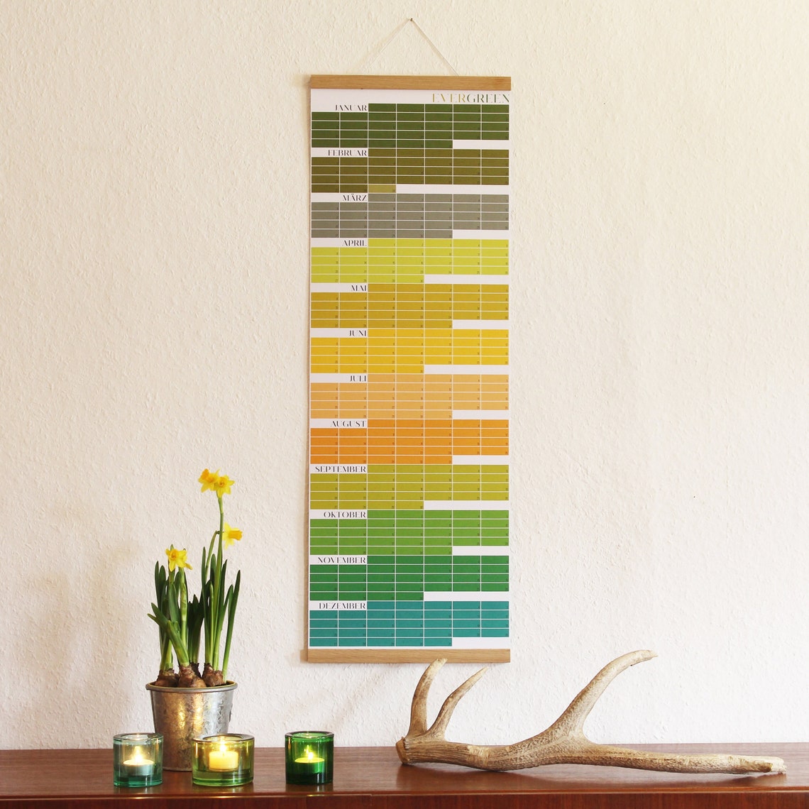 Perpetual Calendar EVERGREEN Calendar of Events Memory Etsy