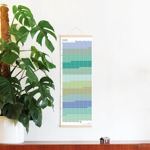 2026 Calendar Wallplanner Planner Pastel Aqua Lime Cream Turquoise Green Blue 2026 Limited Edition English + German FRAME NOT INCLUDED
