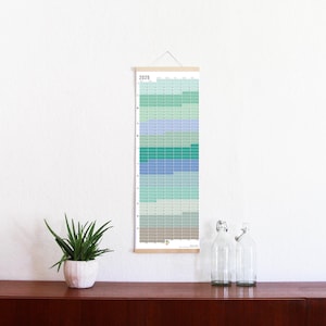 2025 Calendar Wallplanner Planner Pastel Aqua Lime Cream Turquoise Green Blue 2025 Limited Edition English + German FRAME NOT INCLUDED