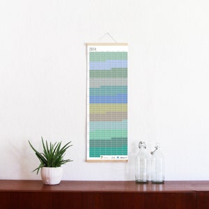 2024 Calendar Wallplanner Planner Pastel Aqua Turquoise Green Blue 2024 Limited Edition English + German FRAME NOT INCLUDED