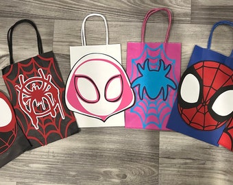 Spidey and Friends inspired favor bags (set of 6)