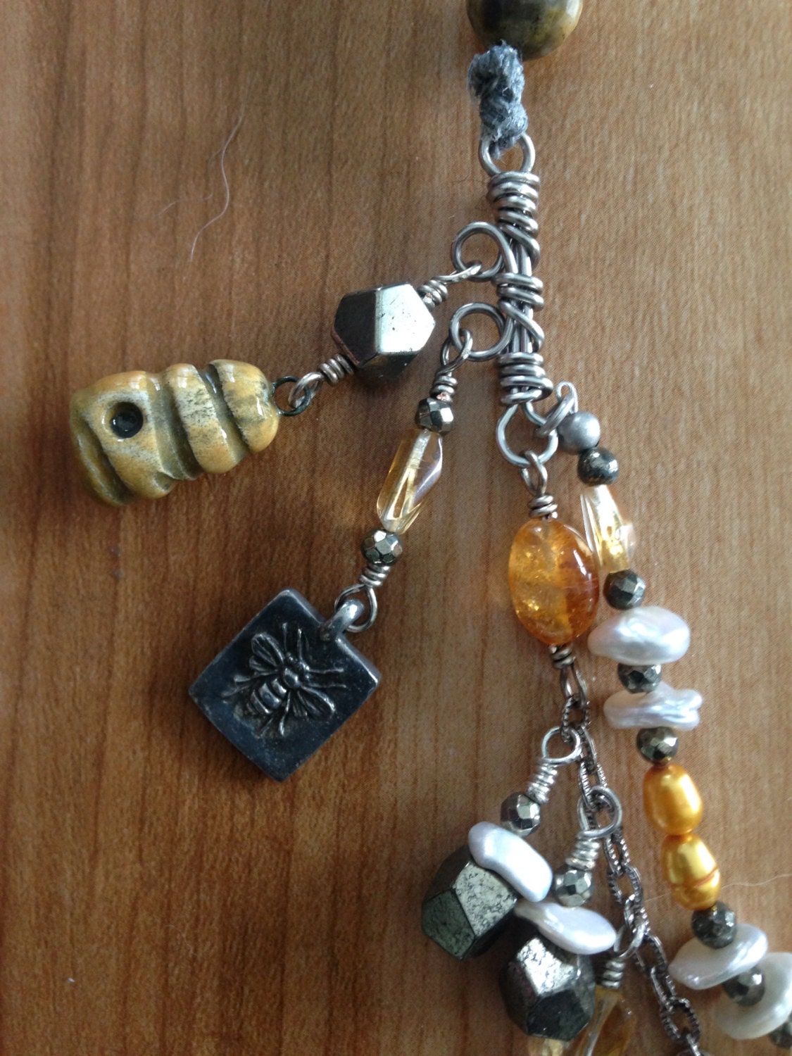 Be-havin' in the Bee Haven Gemstone and Charms Necklace - Etsy