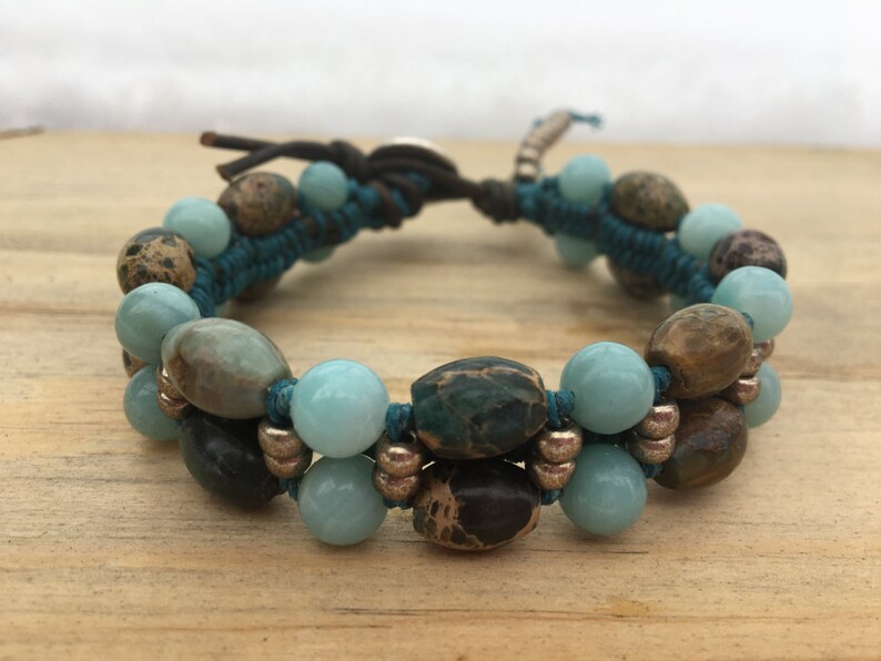 Woven Aqua Terra Beaded Bracelet main image 1