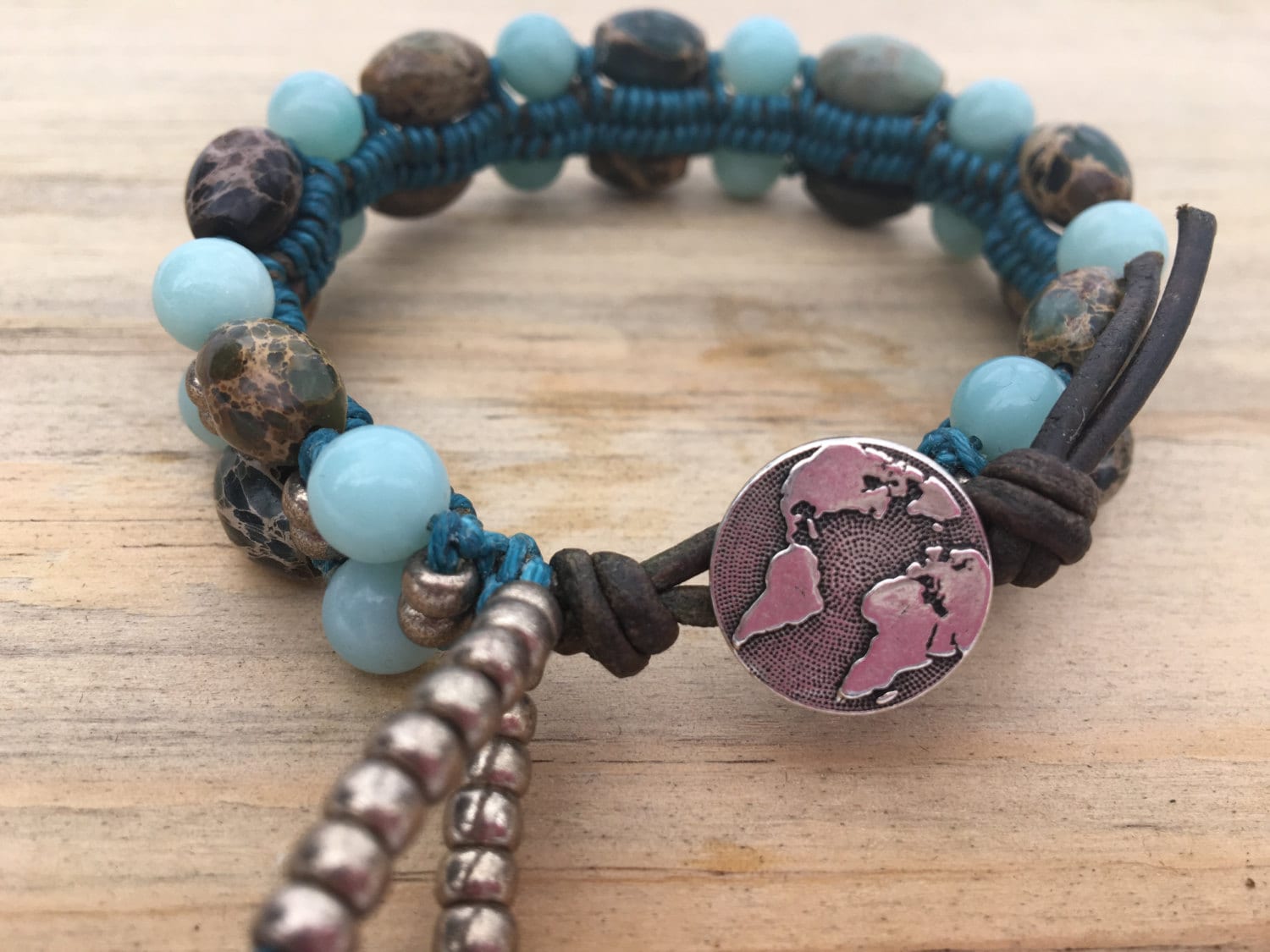 Woven Aqua Terra Beaded Bracelet main image 0