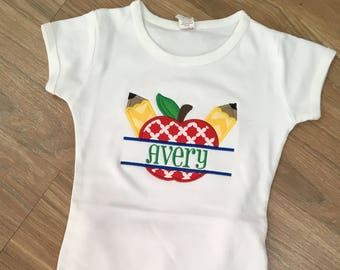 Girls Back to School Apple Outfit Set With Matching Bow and Necklace ...