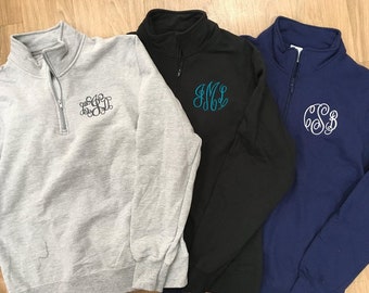 Monogrammed Half Zip Sweatshirt