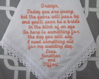 Personalized Flower Girl Handkerchief