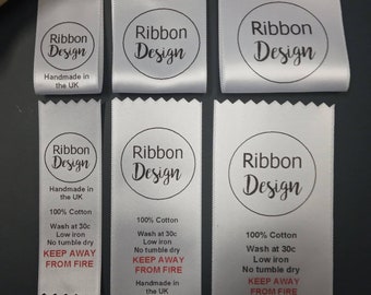 Custom Printed Sew In labels with red fire warning