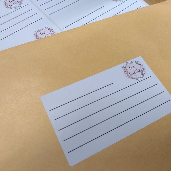 Pegatinas de paquetes blancos personalizadas de 100 mm x 60 mm / 10 pegatinas por hoja / etiquetas de paquetes / etiquetas de dirección de entrega / papelería