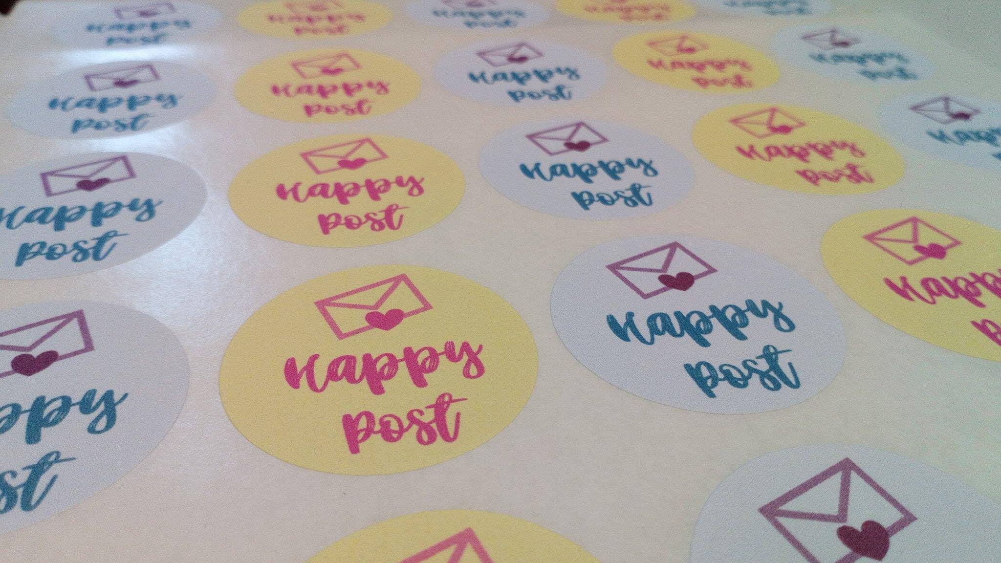 Happy post stickers 35 per sheet Happy post stickers 35 per sheet