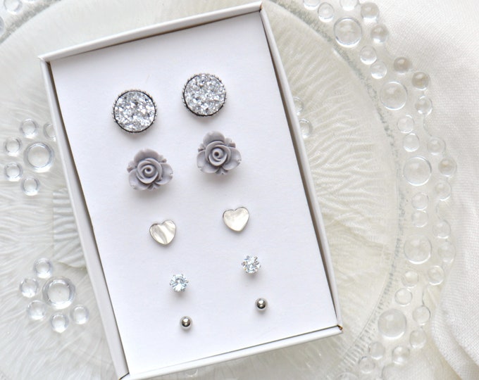 Surgical steel earrings set Hypoallergenic everyday studs Etsy