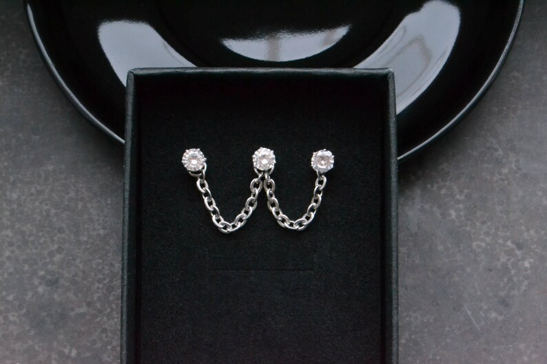 Boucles doreilles piercing à triple oreille trois trous | Etsy