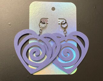 Spiral Heart Earrings - indigo gradient