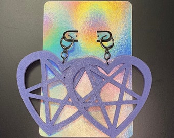 Pentagram Earrings - cotton candy gradient