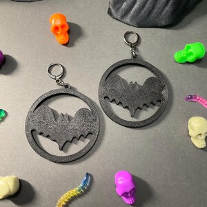 Round Cute Bat Earrings