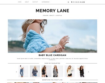 Blogger Template "Memory Lane" / Photography Responsive Instant Digital Download Premade Blog Theme Design