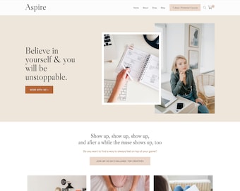 WordPress Theme For Coaches & Consultants – Aspire | Coaching Website Template Design Instant Download