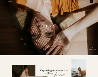 Showit Photography Website  Template LUNA | Photographer Web Design, Business, Wedding, Boudoir, Personal