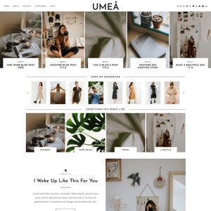 WordPress Theme For Bloggers Blog UMEA Feminine Travel Affiliate Fashion Blog Fashionista Outfits Minimal