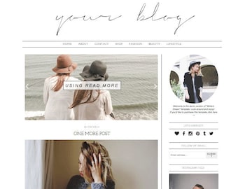 Blogger Template WRITERS DREAM Premade Responsive Blog Theme // Simple Modern Blogspot Design Instant download