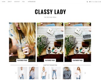 Blogger Template "Classy Lady" Premade Responsive Blog // Instant Download Modern Blogspot Theme Design