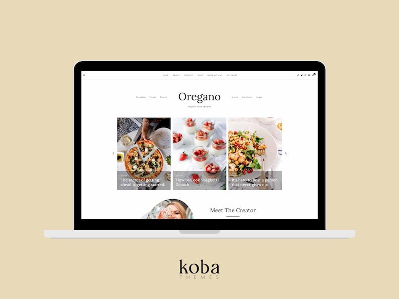 Wordpress Food Blog Theme OREGANO Foodie Blogger Woo-commerce Website Design Shop Responsive Recipe image 4