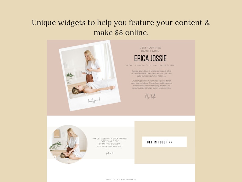 Beauty Canva Website, Beautician Website, Cosmetologist Website, Beauty Salon Landing Page, Esthetician Website Template, Canva template image 6