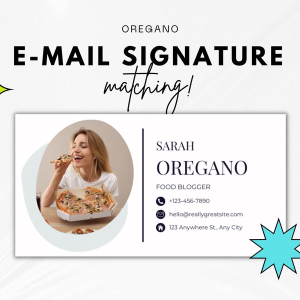 Canva Email Signature Template - Food Blog Email Signature Design - Gmail - Outlook - Blog Email - Editable Email Signature