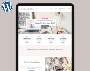 WordPress Theme "Girlboss" | Business Coach Coaching Premade WordPress Template Woocommerse Website Shop