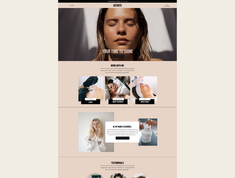 website layout design for showit