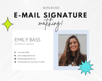 Canva Email Signature Template - Business Email Signature Design - Gmail - Outlook - Business Email - Editable Email Signature