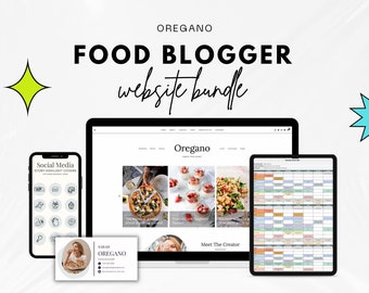 Food Blog WordPress Bundle, All in One WordPress Blog, Foodie Website Bundle, Food Blogger Website Package, All In All WordPress