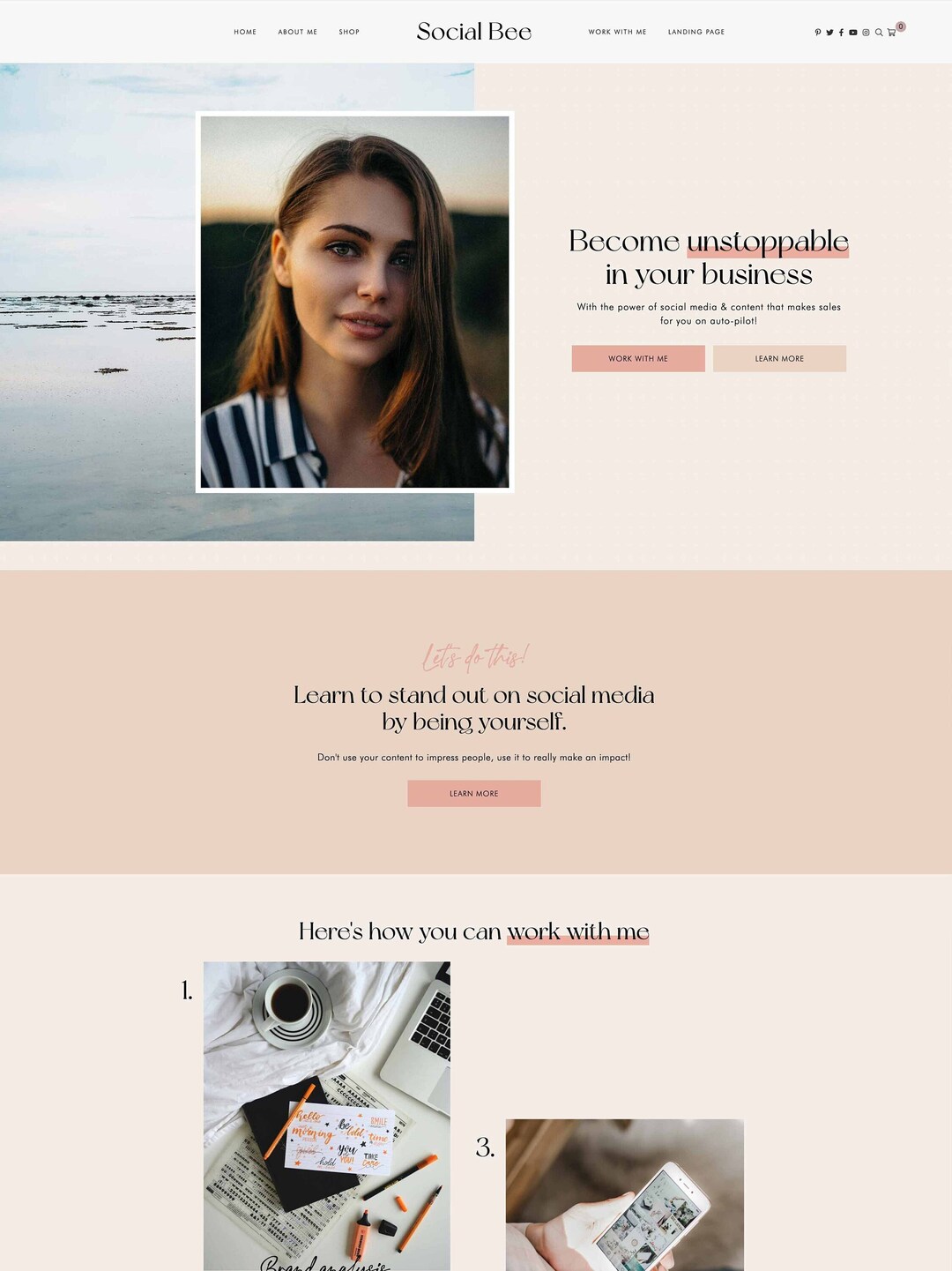 Wordpress Theme Social Media Manager, Wordpress Podcast Theme, Coaching Business