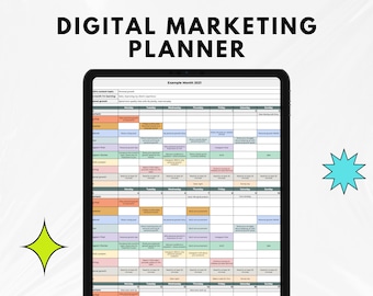 Digital Marketing Planner, Social Media Planner, Blog Content Planner, Newsletter Business Spreadsheet