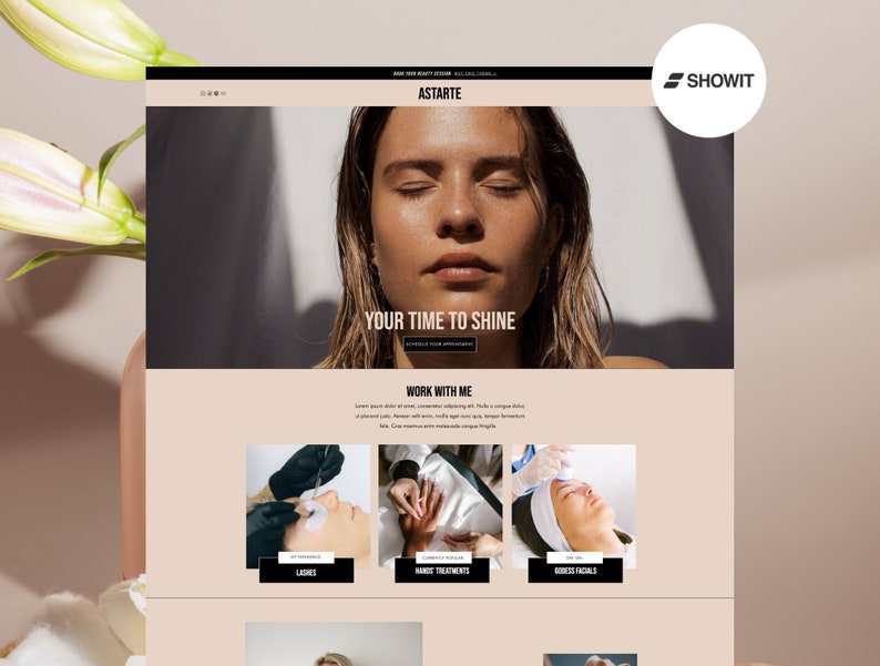 beautiful, minimalistic showit website