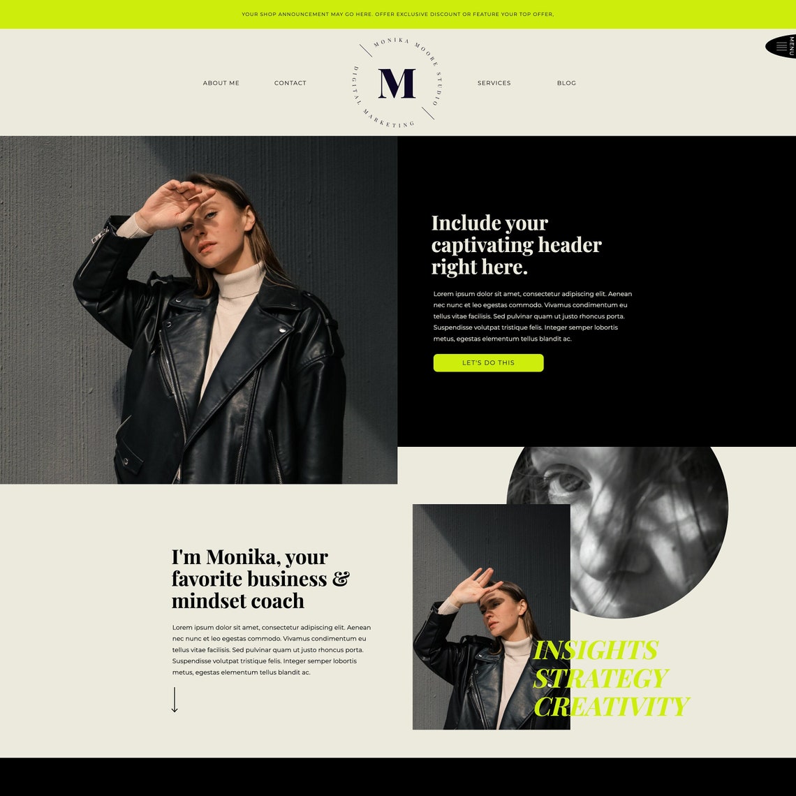 Showit Website Template for Coaches Life Coach Mindset Coach