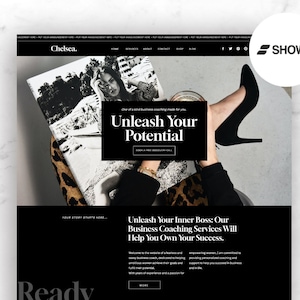 Showit Template for Coaches CHELSEA Coach Website Template, Fancy Web Theme, Coach Website, Luxury Website Design, Modern Website Design image 5