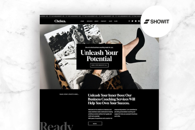 Showit Template for Coaches CHELSEA Coach Website Template, Fancy Web Theme, Coach Website, Luxury Website Design, Modern Website Design image 5