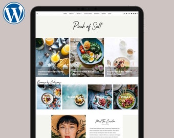 Food Blog Wordpress Theme "Pinch of Salt" | Foodie Blogger Website Template With Recipe Integration