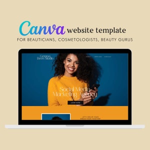 Website Template Canva Social Media Manager | Marketing Website Design, Landing Page, Instant Download