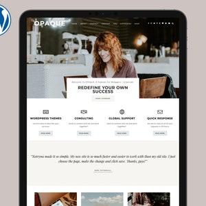 Responsive Wordpress Theme "Opaque" |  Website Design Podcast Business Template Blog Design