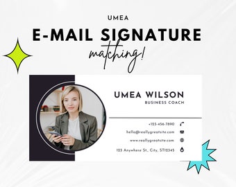 Email Signature Template "UMEA" For Canva - Blog Email Design - Gmail - Outlook - Editable Email Signature