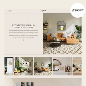 Interior Designer Showit Website Template NOVA | Real Estate, Realtor Theme, Photographer, Business Website