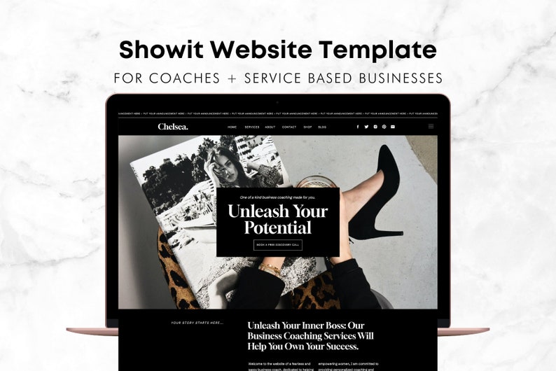 Showit Template for Coaches CHELSEA Coach Website Template, Fancy Web Theme, Coach Website, Luxury Website Design, Modern Website Design image 3