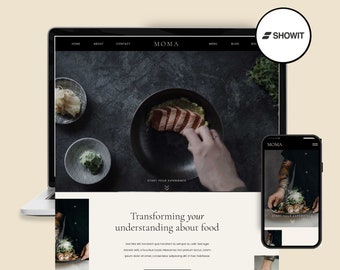 Restaurant Website Template Showit MOMA | Coffee Shop Website, Cafe Web Theme, Foodie Design, Small Business Web