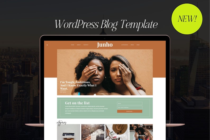 Premium WordPress Theme for Writers Artists, WordPress Blog Theme, Bold Web Design, Unique WordPress Template, Instant Download image 2