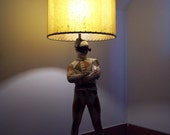 Authentic Mid Century lamp Marbro Harlequin lamp original hand painted Jester lamp statement piece