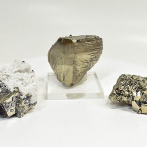 3 Piece PYRITE CRYSTAL Cluster set Huanzala Mine, Peru T422