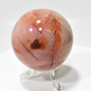 2.63&quot; POLISHED CARNELIAN SPHERE with stand - Madagascar P550