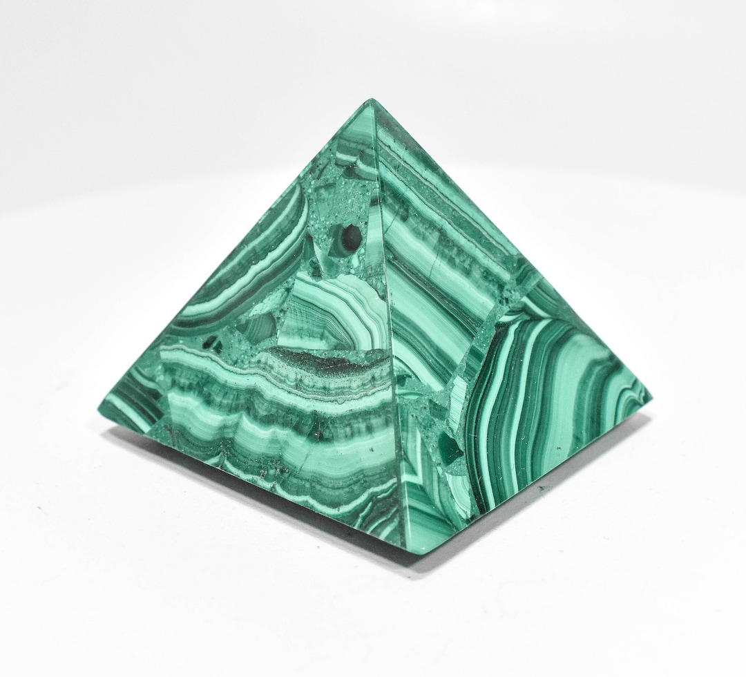 2.12 POLISHED MALACHITE PYRAMID Carving video Congo Mc813 - Etsy